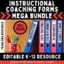 Instructional Coaching Forms, Notes, Checklist & Resources: Editable ...